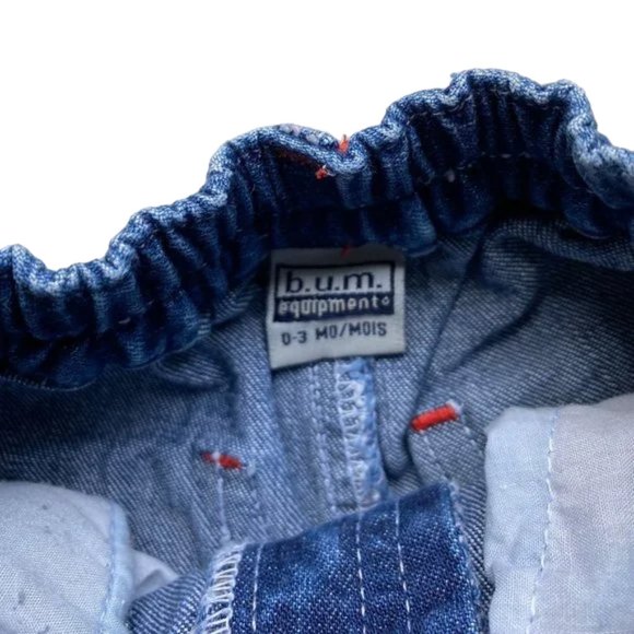 BUM Equipment Blue Denim Pull-On Embroidered Dog and Moon Jeans Size 0-3 Months - Picture 5 of 6